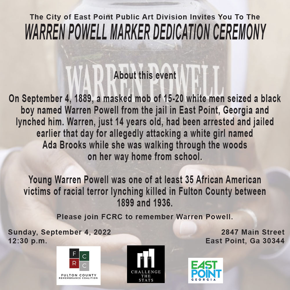 Warren Powell Marker Dedication Flyer
