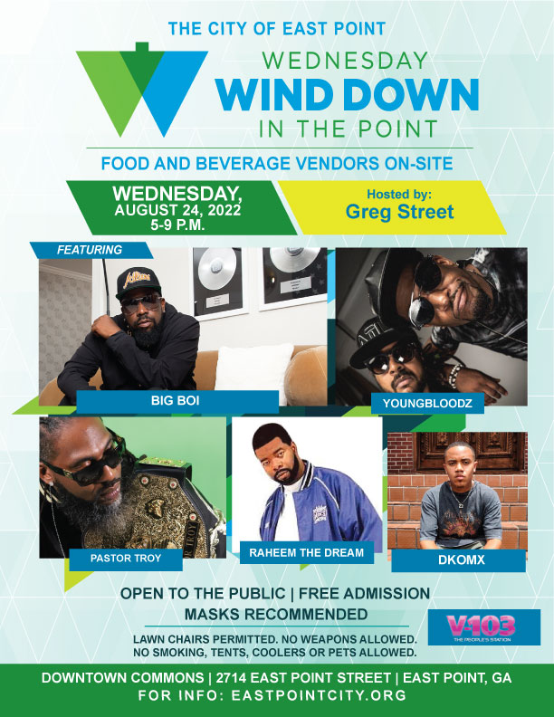 Wednesday wind down August 24, 5 to 9pm