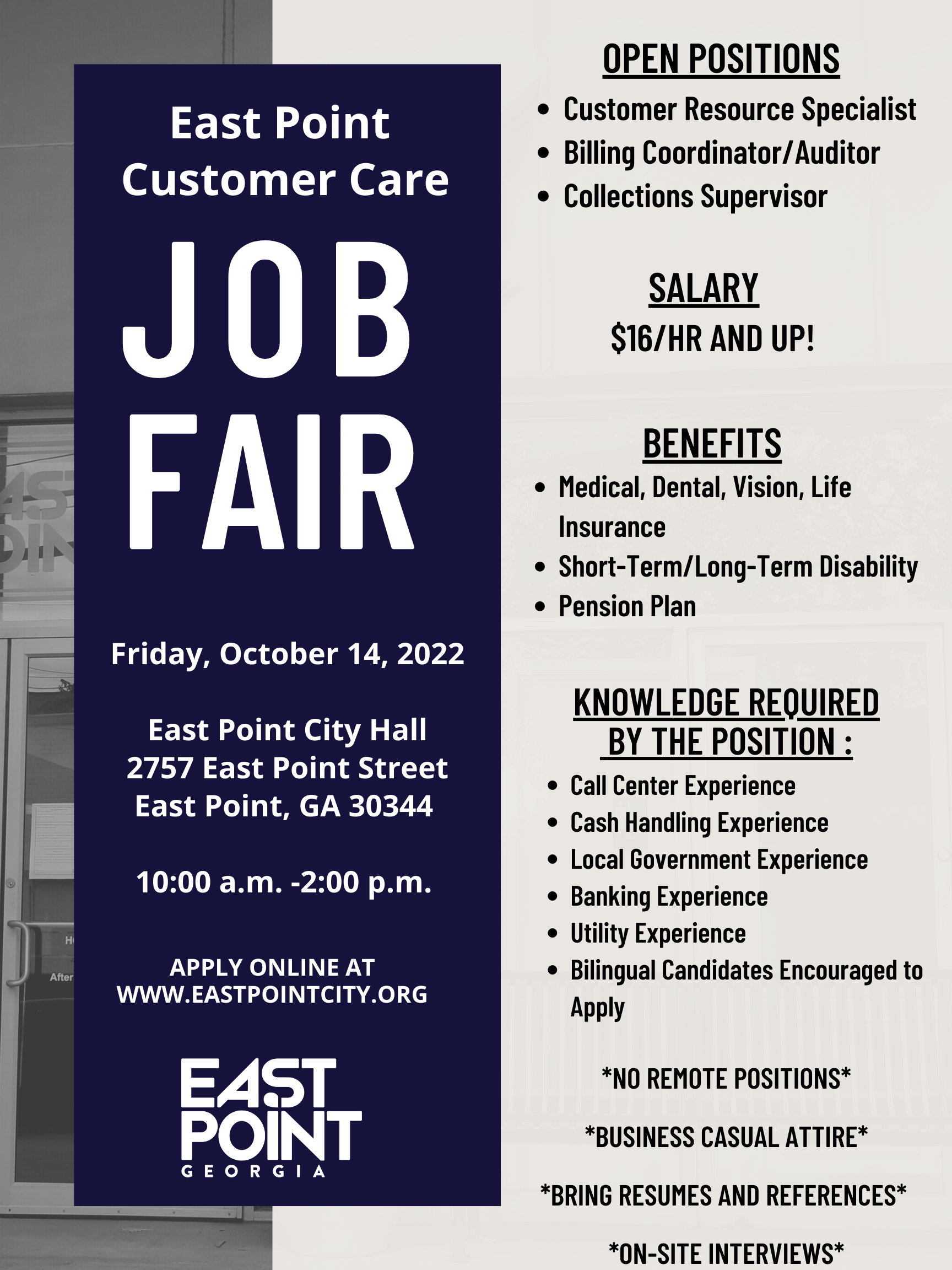 Customer Care Job Fair Flyer