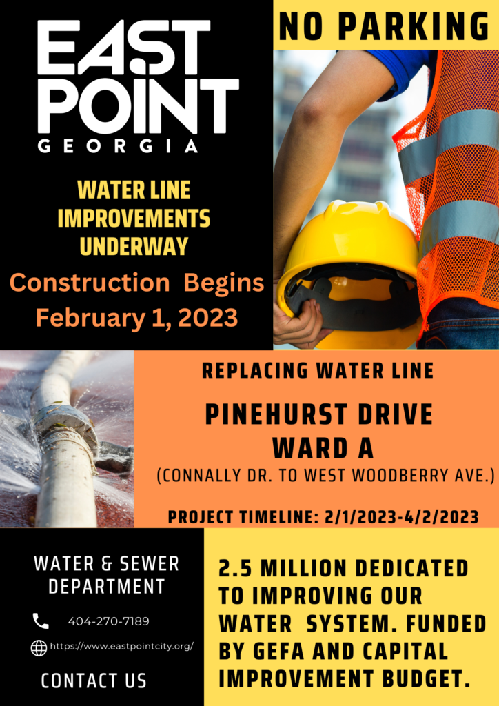 Water Line Construction on Pinehurst Dr