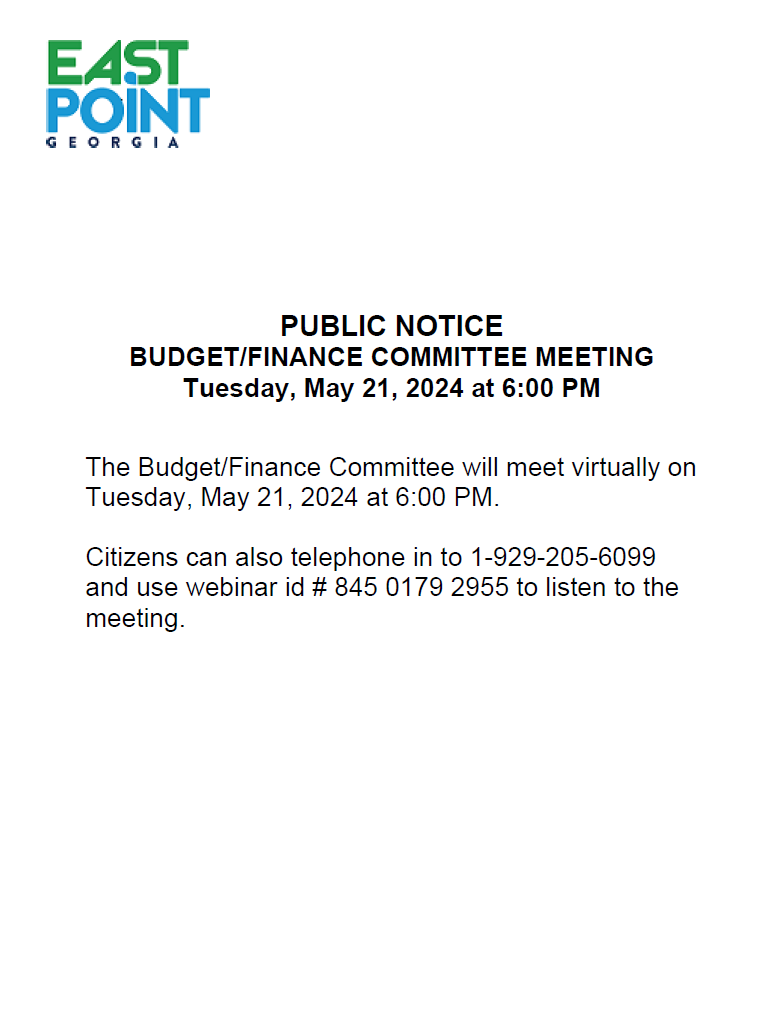 Budget/Finance Committee Meeting (via ZOOM)