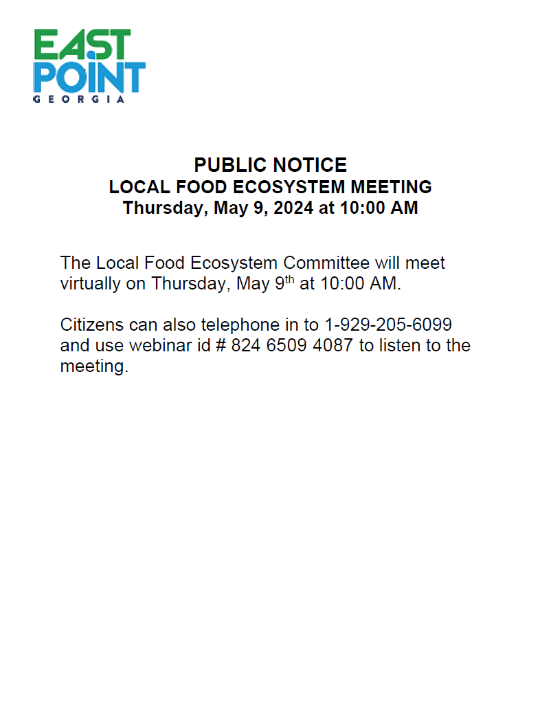 The Local Food Ecosystem Committee Meeting (via ZOOM)